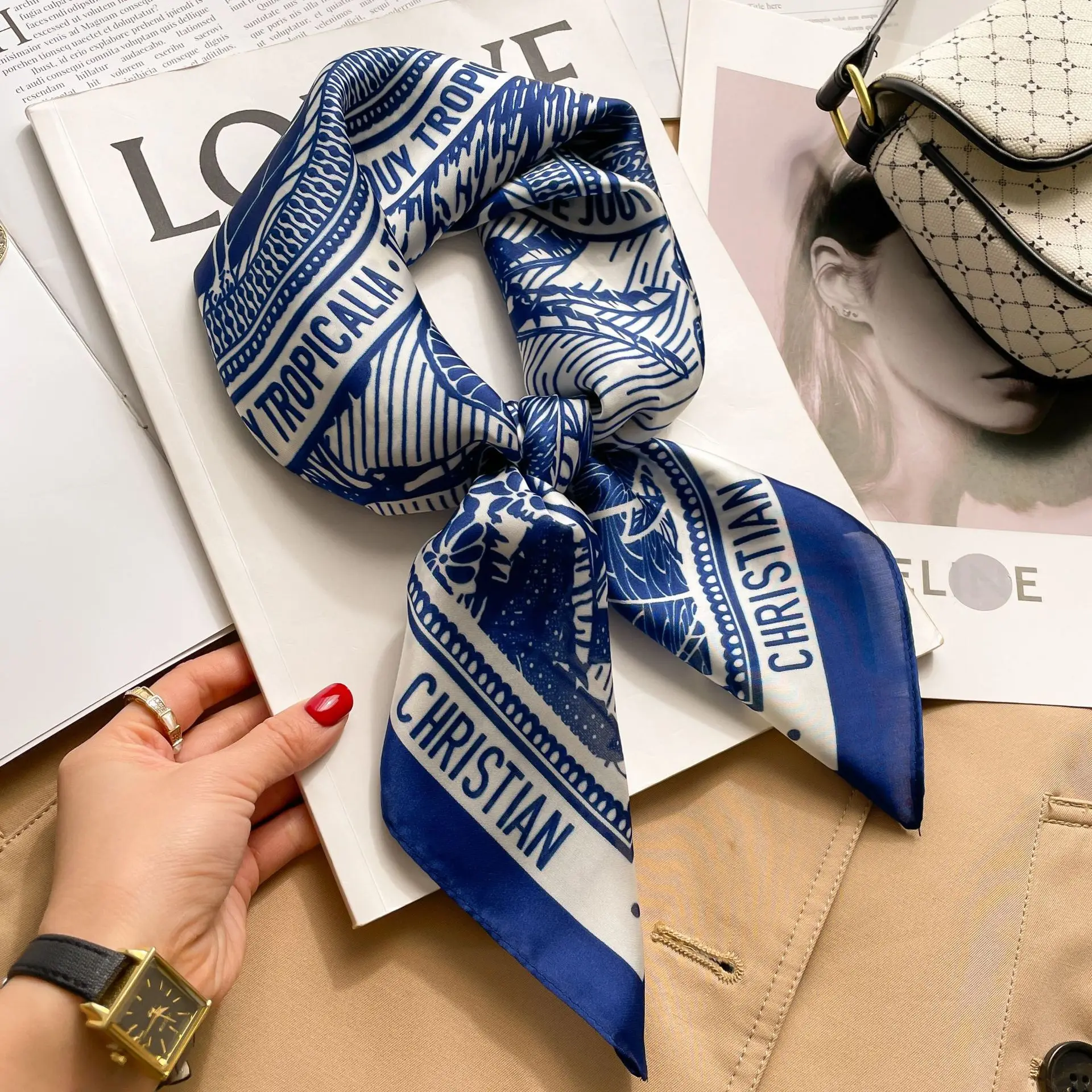 Women's Luxury Silk-Style Square Scarf 3