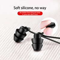 Anti-noise Sleeping Wired Headphone Headsets In-ear Noise Cancelling Earphone for Hotels Living Room Single 3 5mm Black 2