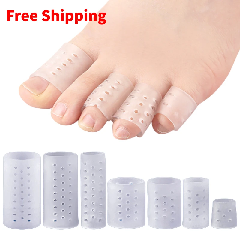 

2pieces=1pair Silicone Toes Tubes Fingers Foot Sleeves Gel Toe Protectors Covers Corns Blisters Calluses Pain Relief Foot Care