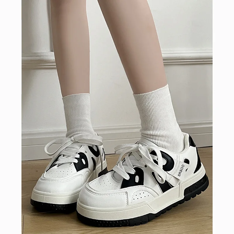 

2023 Fashion Flats Casual Sneakers Woman Vulcanized Shoes Platform Summer Sneakers Female Lace Up Shoes Trend Sneakers