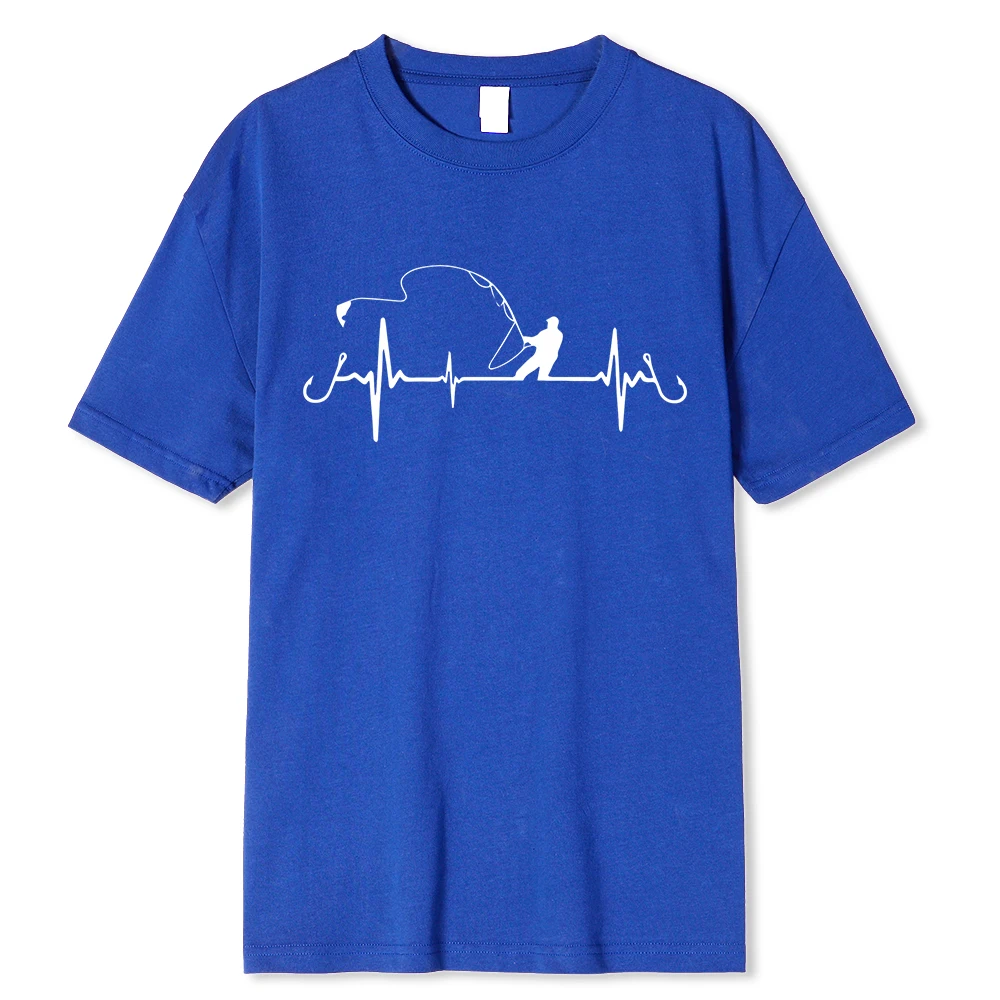 Camiseta de algodão grande masculina, camiseta engraçada com batimento cardíaco de pesca, camiseta hip hop streetwear, camiseta haruku masculina_voghion.com