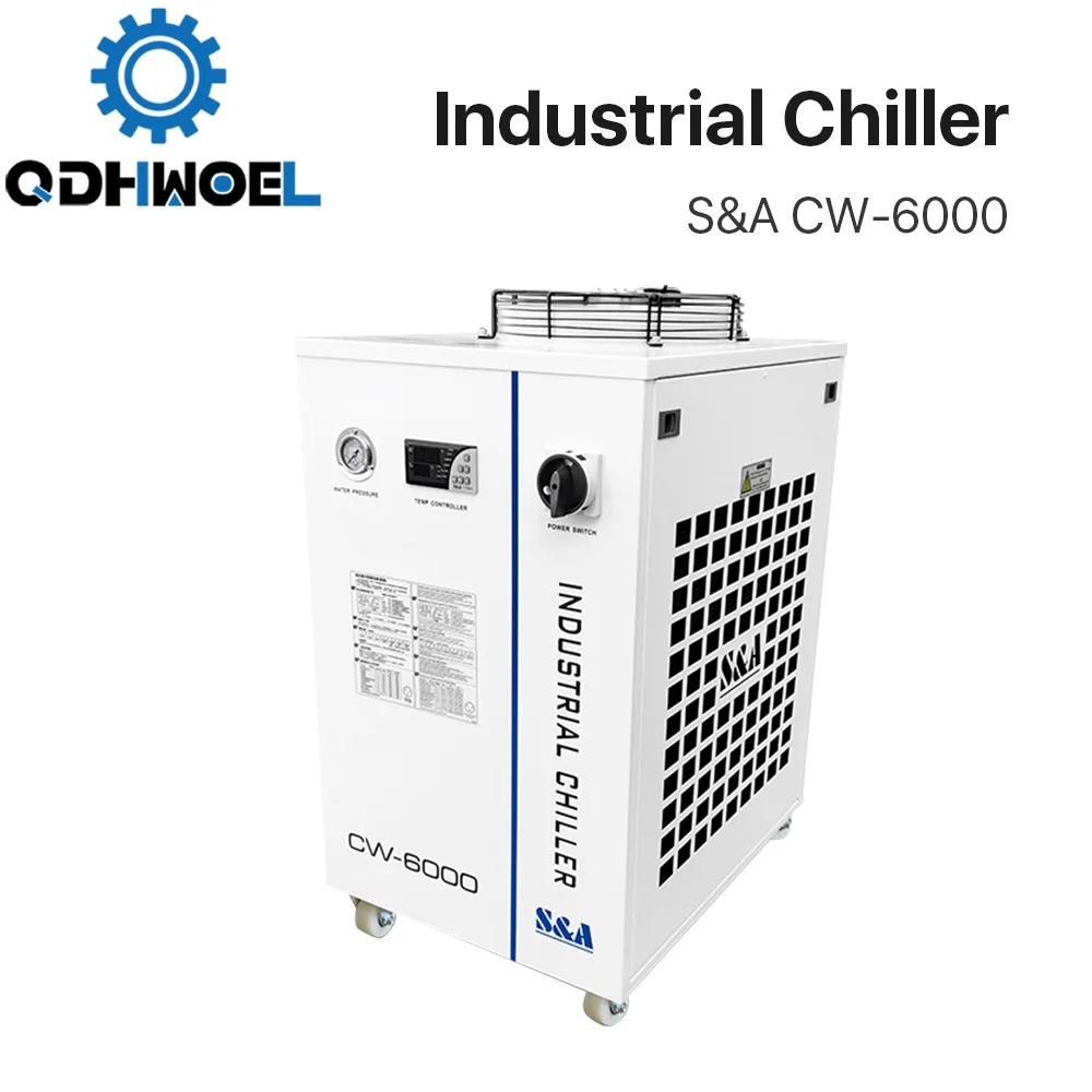 Qdhwoel Refrigeratore Industriale Originale S & A Cw-6000 70L/Min Flusso R-410A Frigorifero 50/60Hz Per Sistema Di Raccolta Dell'Acqua Della Macchina