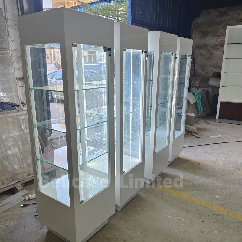 맞춤형. 소매 상점 창문 쇼케이스, 잠금 가능 유리 vitrine 보석 상점 쇼케이스, LED 조명