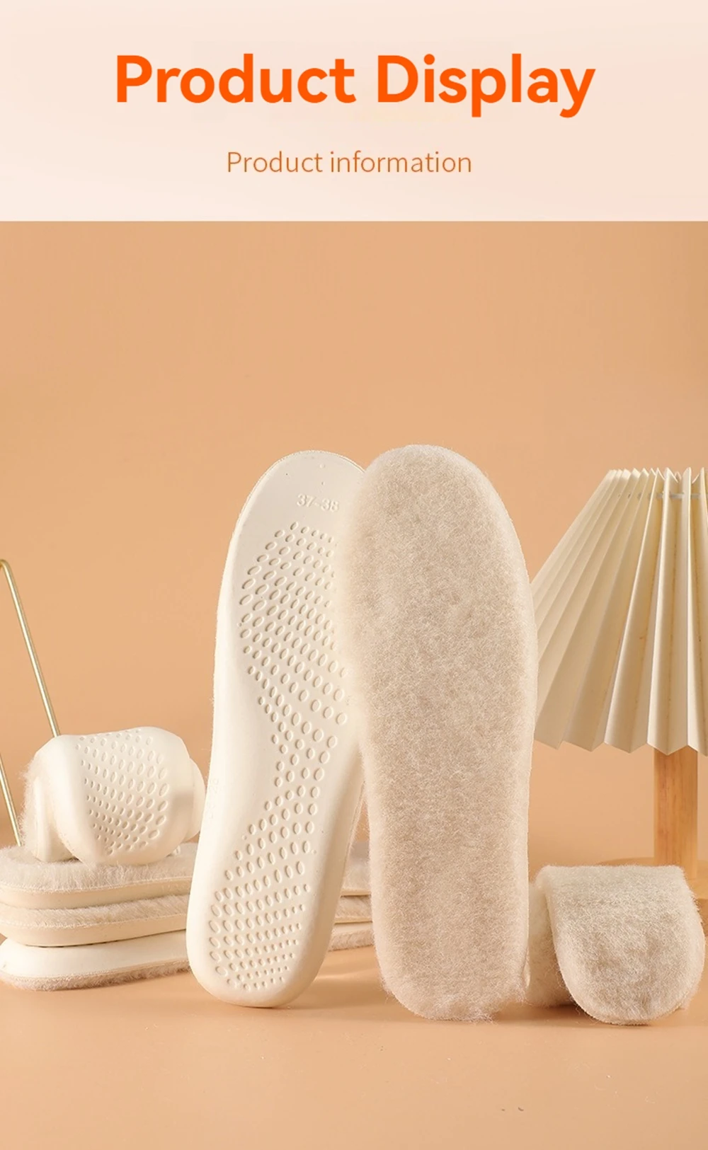 Einlegesohlen aus echter Wolle für Winterschuhe, Mann und Frau, hohe elastische Latexsohle, dicke Kaschmir-Thermo-Einlegesohlen mit Fußgewölbeunterstützung – Detail 11