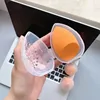 Empty Makeup Sponge Storage Box Plastic Egg Shaped Cosmetic Puff Organizer Rack Portable Makeup Blender Holder Stand Drying Box 2