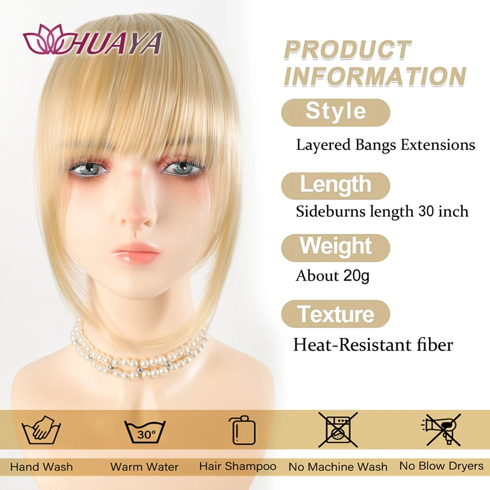 Synthetic Fake Bangs Hair Extension Front Fringes Hairpiece Black Brown Hair Accessories for Women