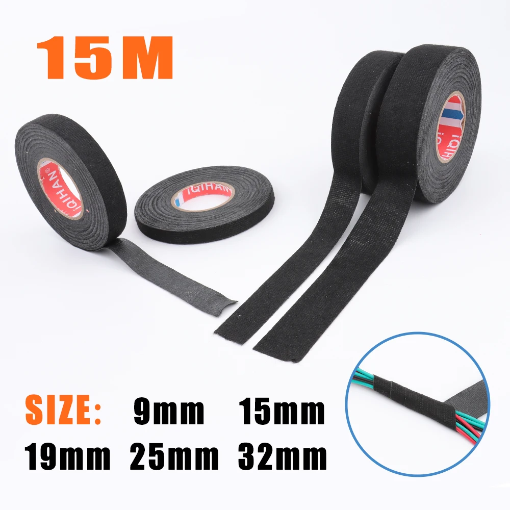 15metersElectricalTapeHeatresistantAdhesiveClothTapeForCable
