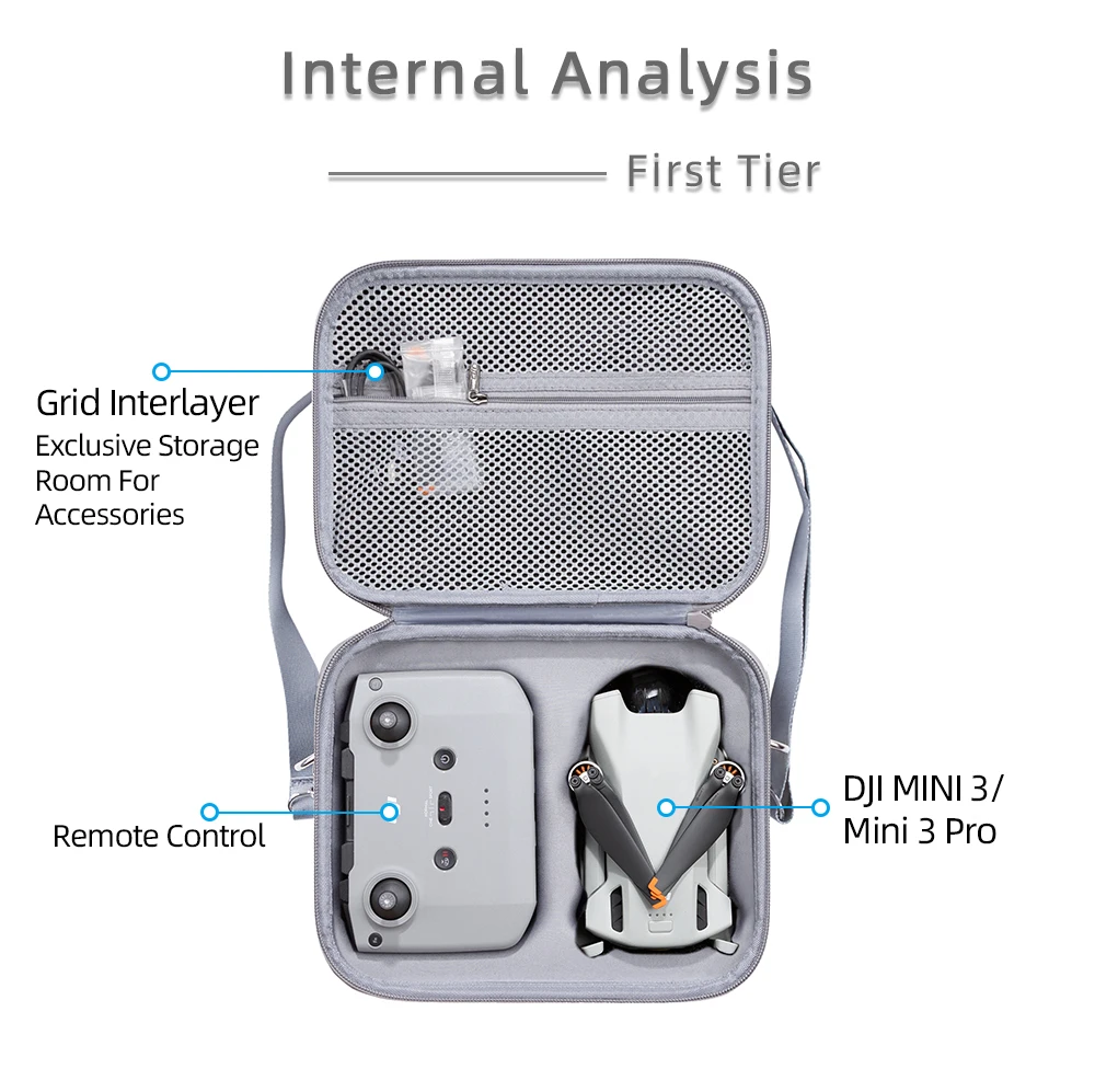 For DJI Mini3 Pro Portable Carrying Case Hard EVA Storage Bag Waterproof Protective Handbag Box