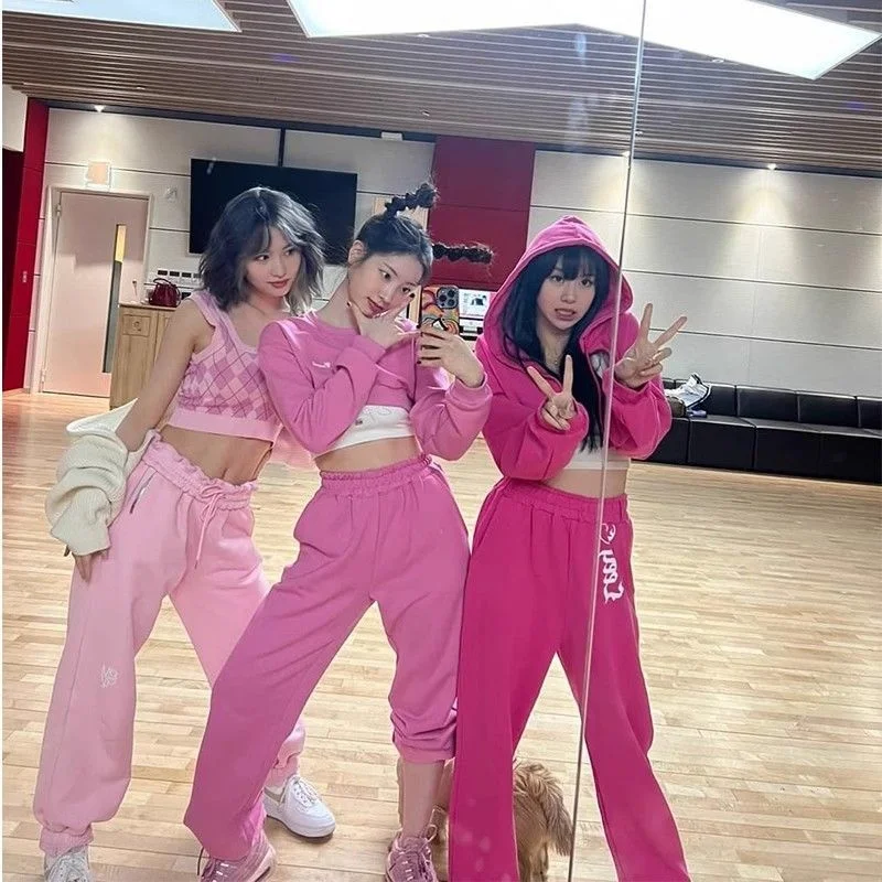 

TWICE Korean Women's Troupe Performance Dress Momo Kim Duo hyun Sun Choi ying Same Song Playing Dress Spring and Autumn Jazz