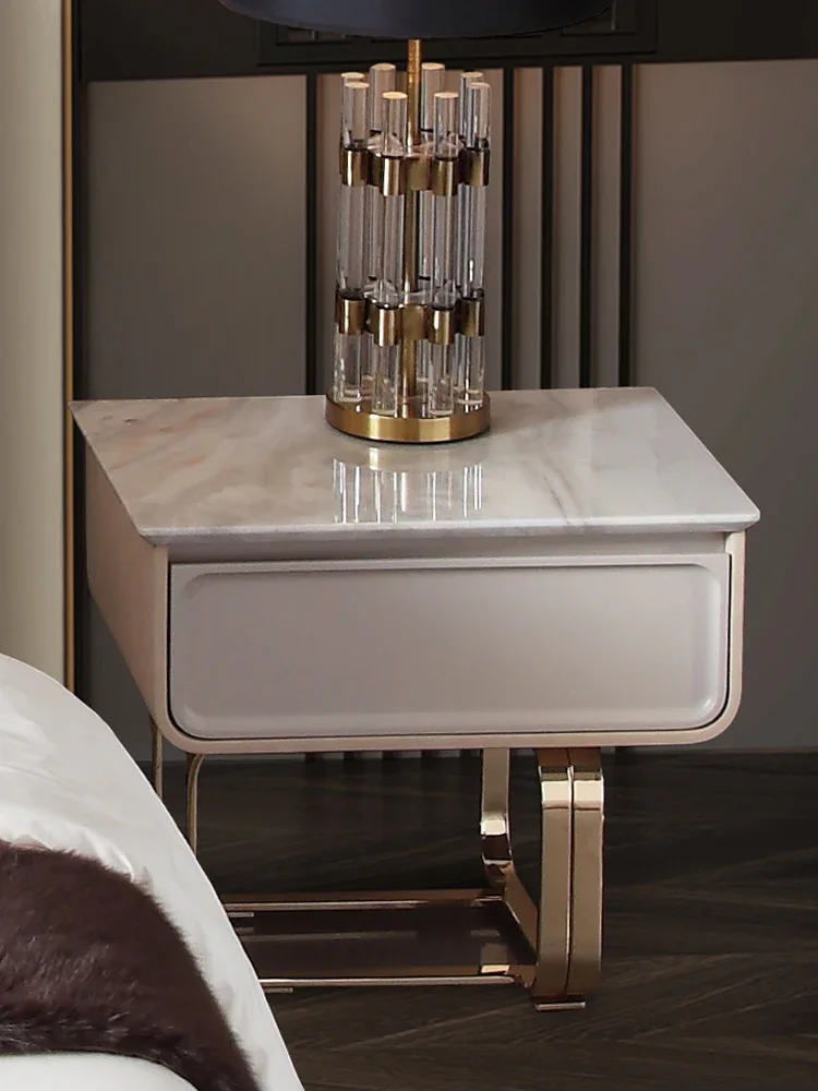 

Xl Mild Luxury Marble Bedside Table Designer French Bedside Cabinet Storage