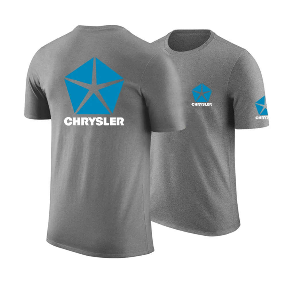 Chrysler 2023 Summer Hot Sale Printing Round Neck Quick Drying Short Sleeve Tops Men's Cotton Leisure Breathable Ordinary Tees
