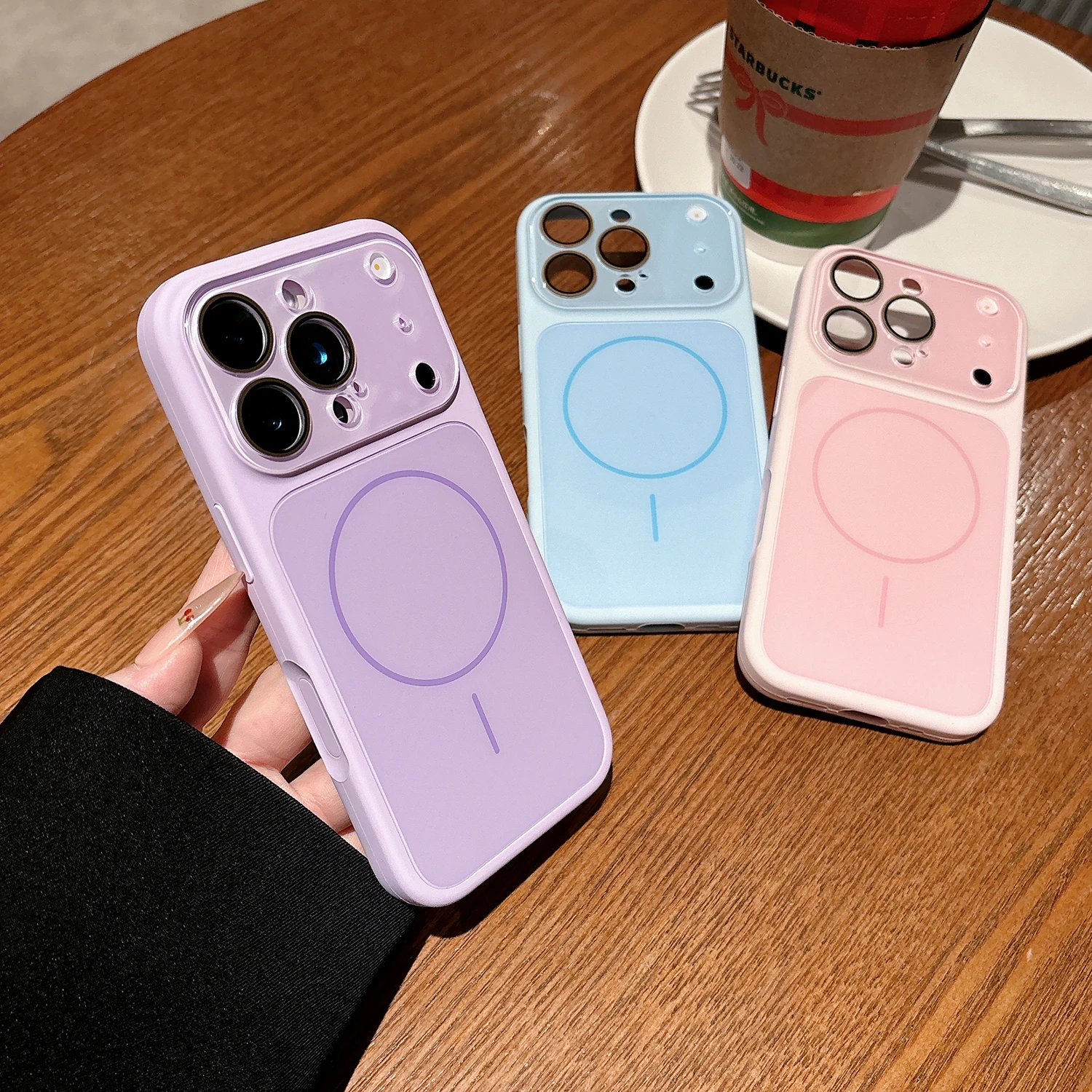 Magnetic Liquid Silicone Acrylic Case with Lens Film and Enhanced Protection