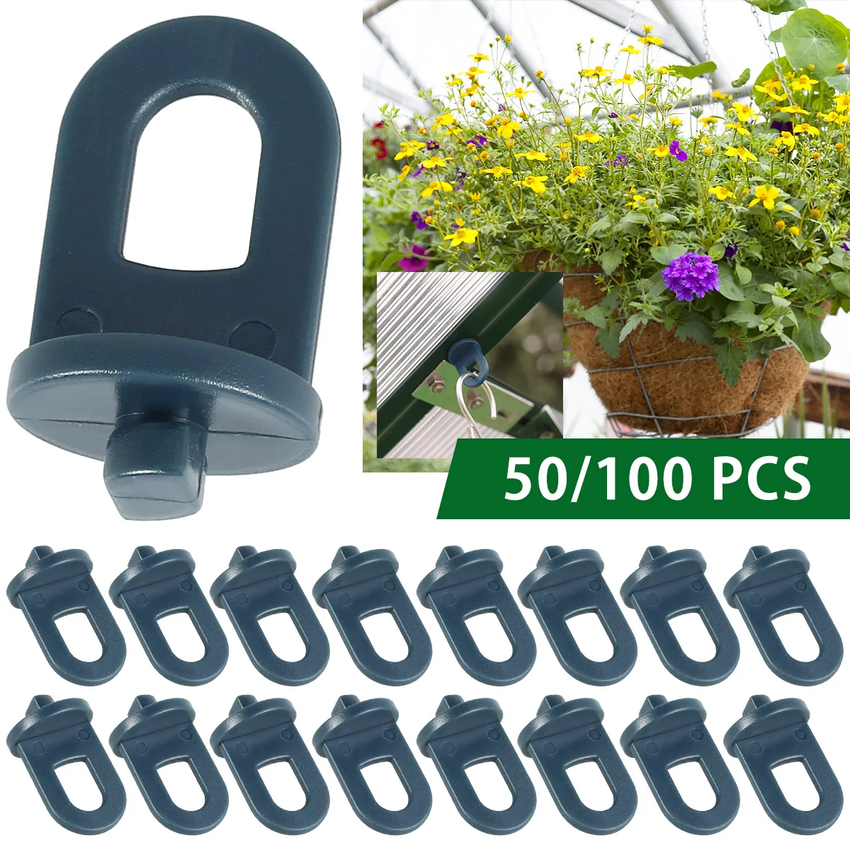 100/50Pcs Greenhouse Hanging Hooks Fastener Tied Buckle Hook Plant