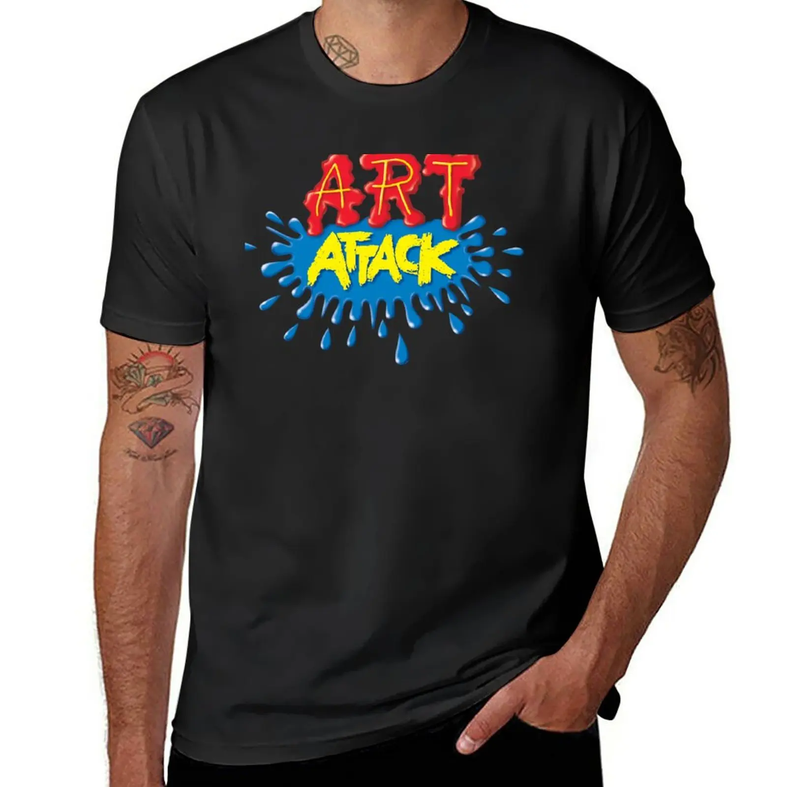 

Art Attack T-Shirt boys animal print oversizeds Blouse aesthetic clothes oversized t shirts for men