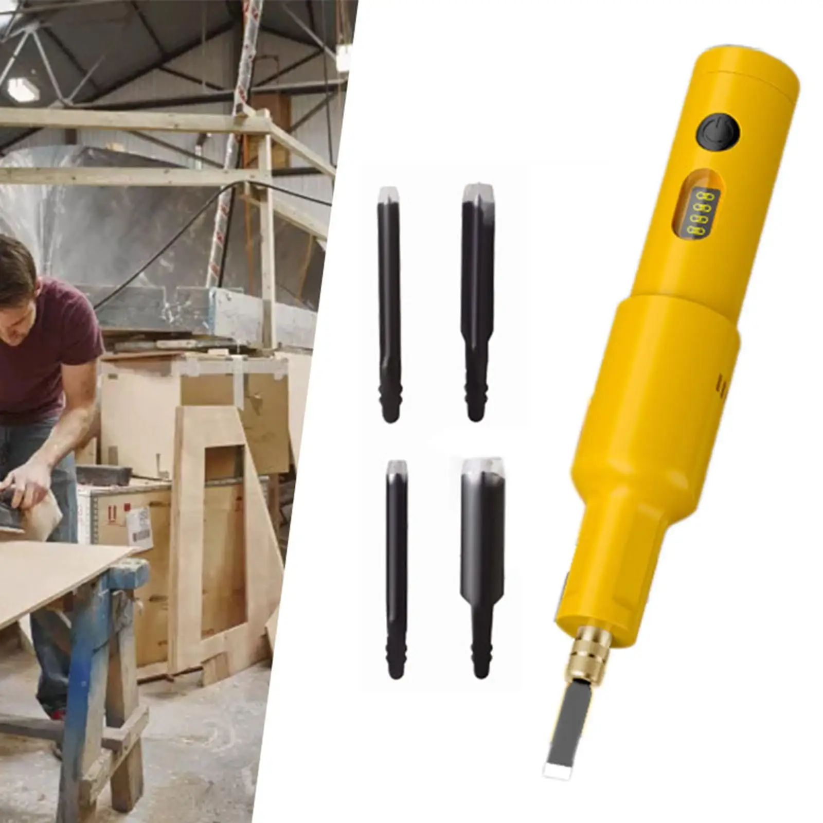 

Electric Woodworking Chisels Tools Engraving Knife Tool Crafts 4 Carving Blade Multifunctional USB Electric Carving Machine
