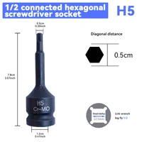 Podofo – jeu de douilles hexagonales intégrées de 1/2 pouces, 8 adaptateurs de douilles H5, H6, H8, H10, H12, H14, H17, H19, outils de réparation automobile professionnels, adaptés pour clé à tête carrée de 1/2 pouces 6
