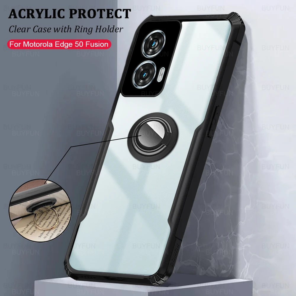 Acrylic Bracket Cover with Ring Stand for 6.7-Inch Smartphone Cases