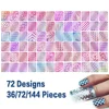Laser Nail Vinyls - Hollow Nail Stencil Stickers, Transfer Guide Template for Heart, Star, Fish Nail Art Decals and Decorations 1