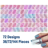 Laser Nail Vinyls - Hollow Nail Stencil Stickers, Transfer Guide Template for Heart, Star, Fish Nail Art Decals and Decorations 1