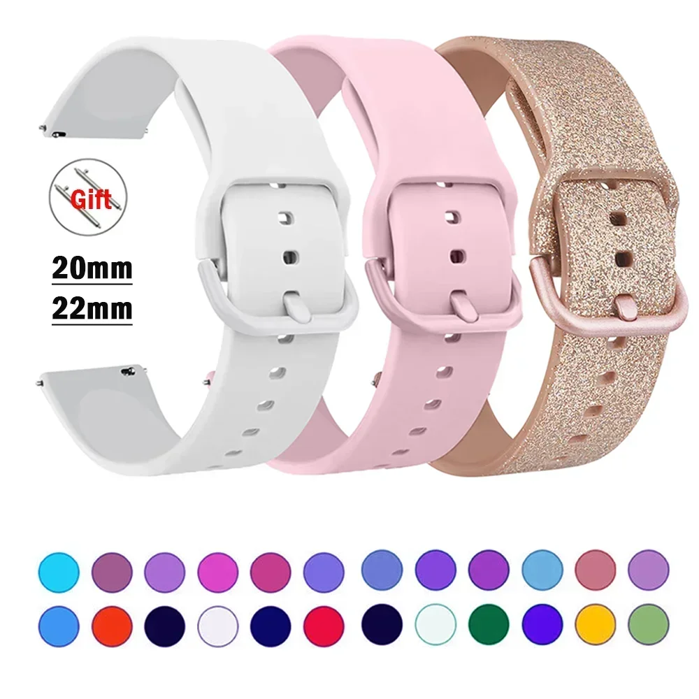 Universal Silicone Smartwatch Band - 20mm/22mm Strap