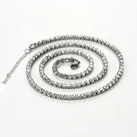 Collier brillant en acier inoxydable pour hommes et femmes, or, argent, largeur de document 2, 3, 4mm, tour de cou de la présidence avec biscuits, bijoux cadeaux 5