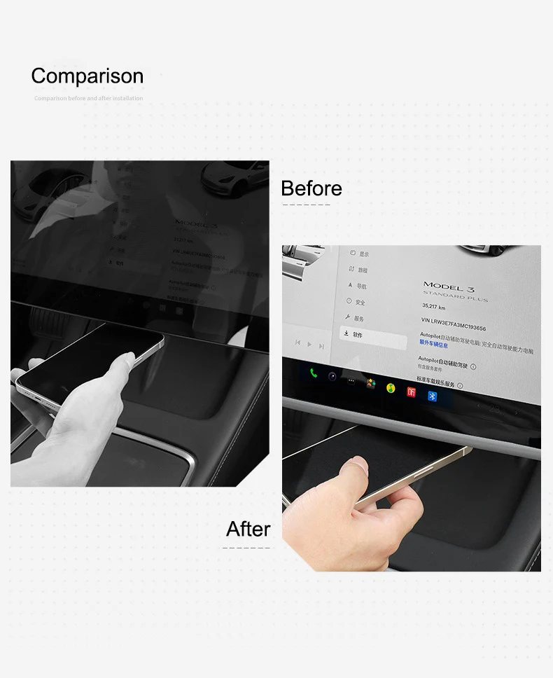 For Tesla Model Y/3-Protector Frame Edge Cover Model Y Juniper Navigation Screen TPE Protective Case Card Organizer
