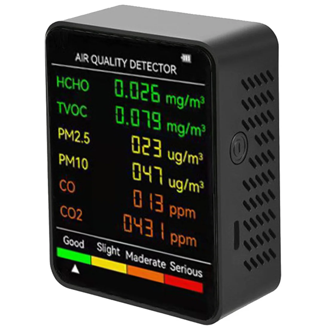 

6 in 1 PM2.5 PM10 HCHO TVOC CO CO2 Air Quality Detector CO CO2 Formaldehyde Monitor Home Office Air Quality Tester Black