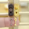 1/12 Scale Retro Style Dollhouse Lock Key Set Miniature Door Handles Brass Knobs Mini Furniture Pull Doll House DIY Accessories 1