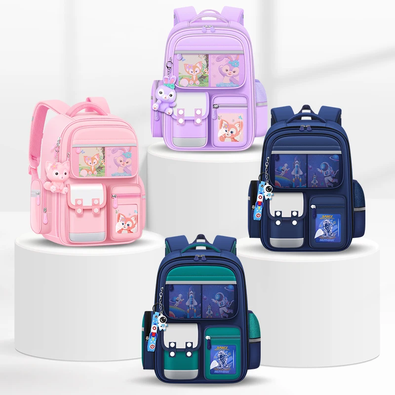 Ergonomic Elementary Children Schoolbag Boys Girls Lighten Spine  Protection Backpack For Kids Age 6~13 Pupil Mochila Escolar 6