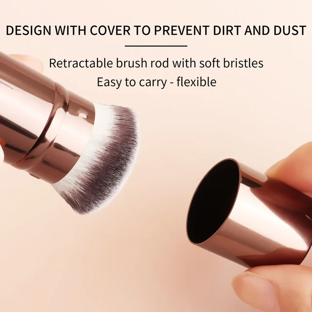 1pcs Retractable Blush Brush Kabuki Foundation Brush Soft Fluffy Powder Contour Makeup Brushes Portable Makeup Tools