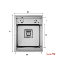 นาโนเมตร 304 อ่างล้างจานสแตนเลสขนาดเล็กซ่อนอ่างล้างจานเดี่ยว 6