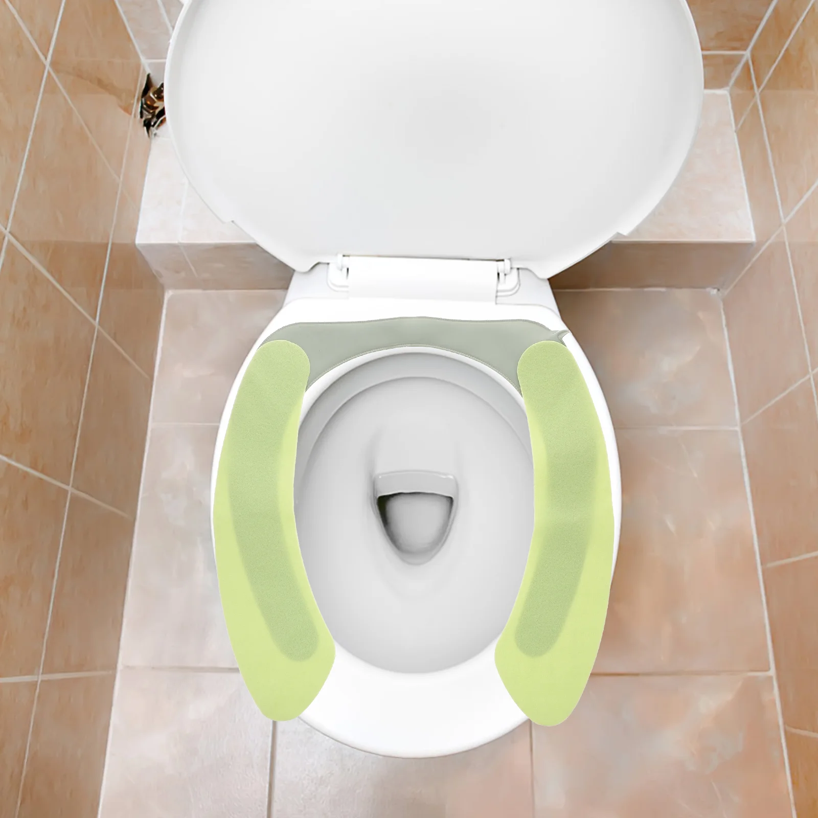 Green Constant Temperature Heating Toilet Seat Pad Warmer Cushion Cover Bathroom Fixture Pu Material Winter Fits Most Seats