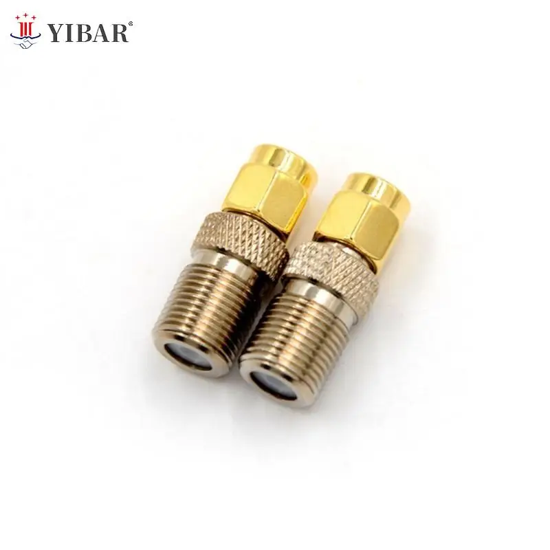 

F Type Female Jack to SMA Male Plug Straight RF Coaxial Adapter F connector to SMA Convertor gold Tone High Quality