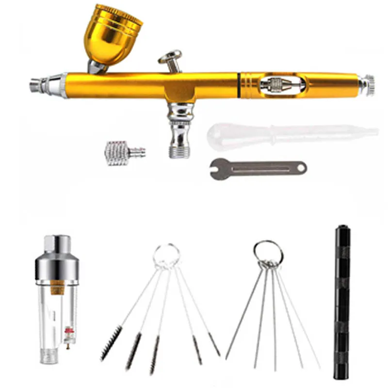 Kit Aérographe Double Action 0,2 Mm - Alimentation Par Gravité, Pour Gâteaux, Maquillage, Nail Art