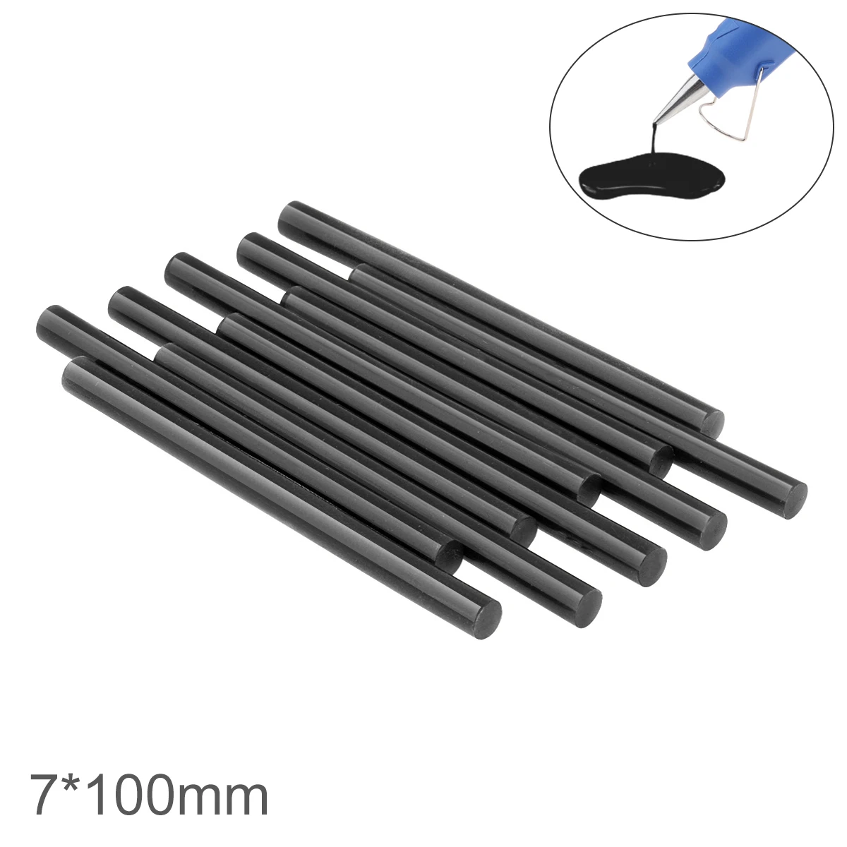 7mm / 11mm Hot Glue Stick Black Hot Melt Adhesive DIY Tools Glue Gun Silicone for Kitchen Bathroom Items 5-100pcs glue stick
