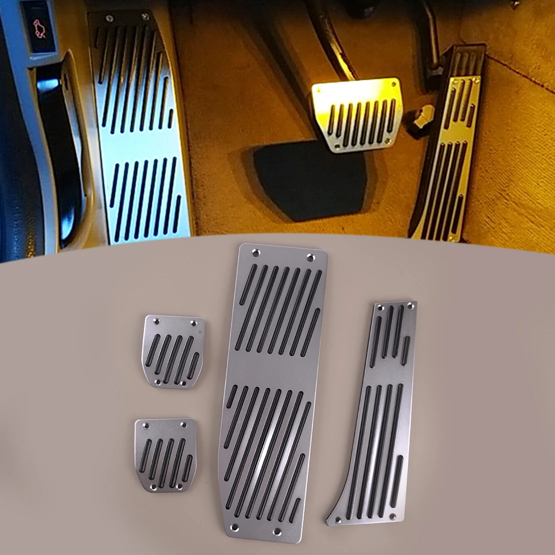 MT Gas Brake Footrest Clutch Pedal Pad Cover Set LHD fit for BMW 1 3 5 6 7 Series X1 X3 X5 X6 Z3 Z4 E81 E30 E34 E63 E32 E83 E84
