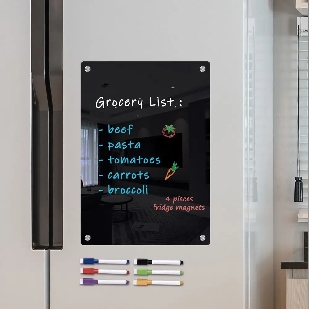 Household Drawing Board PET Blackboard Stickers Magnetic Schedule Magnetic Drawing Board Removable Black Preschool Photo Props