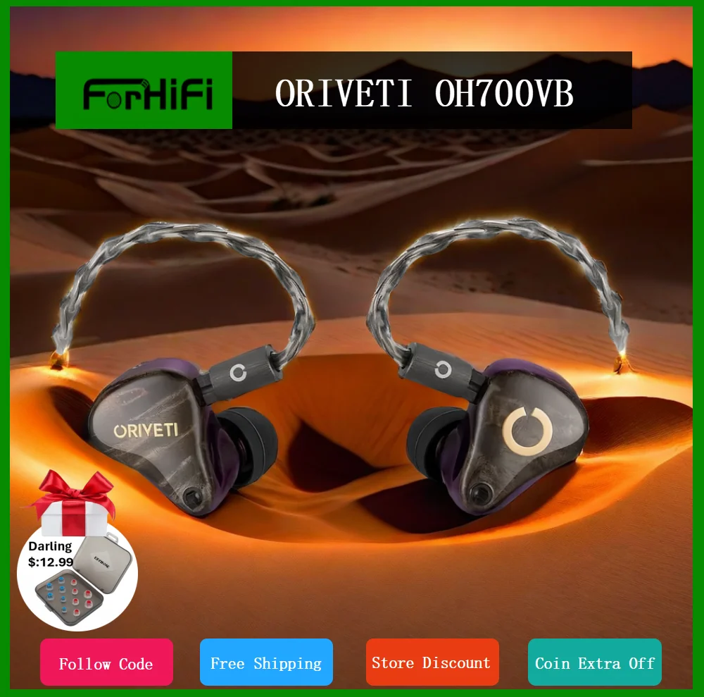 

ORIVETI OH700VB 6BA+1DD HiFi Hybrid In-Ear Monitors Earphones