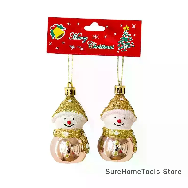 2PCS Red&white Christmas Hanging Decoration Plastic Santa Clause Christmas Tree Ornament Festival Party Supplies Xmas Baubles