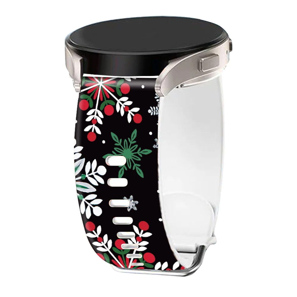 festive holiday-themed soft silicone watch band - available in 20mm and 22mm sizes