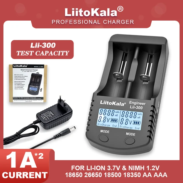 Liitokala Lii-500 Lii-402 Lii-202 Lii-100 3.7V 1.2V Multifunction 18650 26650 21700 17355 18350 14500 AA AAA  Battery Charger Lii-300 and Adapter