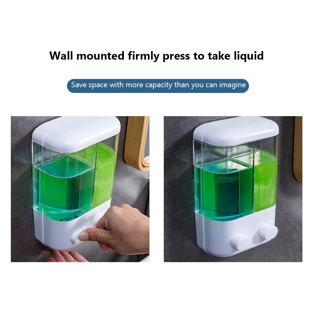 500ML Soap Dispenser Bathroom Wall Mount Shower Shampoo Lotion Container Holder System Non Perforated Hotel Toliet 3