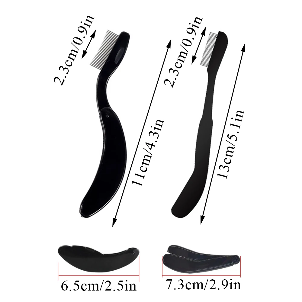 1PCS Foldable Ultra-fine Stainless Steel Teeth Eyelash Brush Eyelashes Extension Comb Eyelash Brush Steel Needle Comb