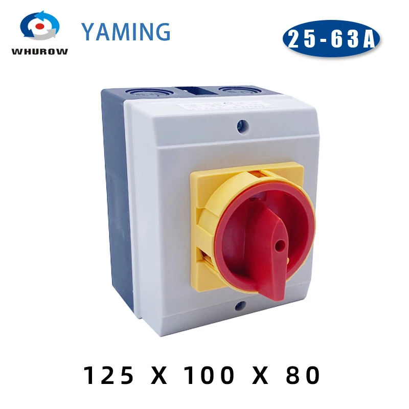 Interruptor Rotativo Impermeável do Isolador Bloqueio Ligado e Desligado Cadeado Fixo Câmera Giratória Cerco Posições Ymd11 25a 32a 40a 63a 690v