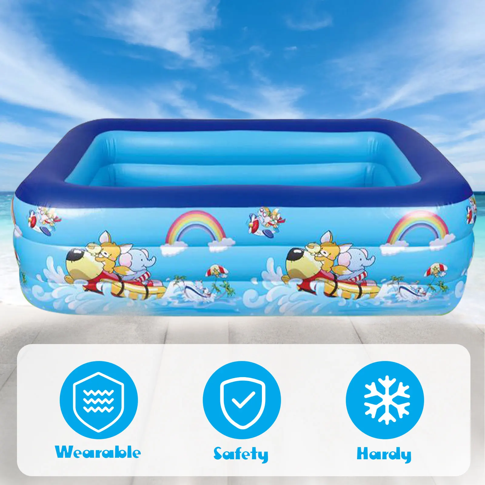 Inflatable Swimming Pool Thickening Family Summer Outdoor Backyard Water Play Pool Bathtub for Kids