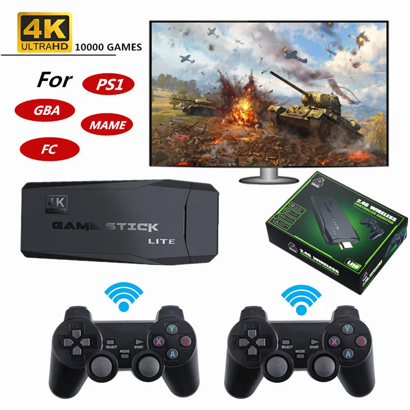 4K HD Video Game Console Built in 620/818/10000 Classic Games Retro Console Wireless Controller AV/HD Output Mini game box