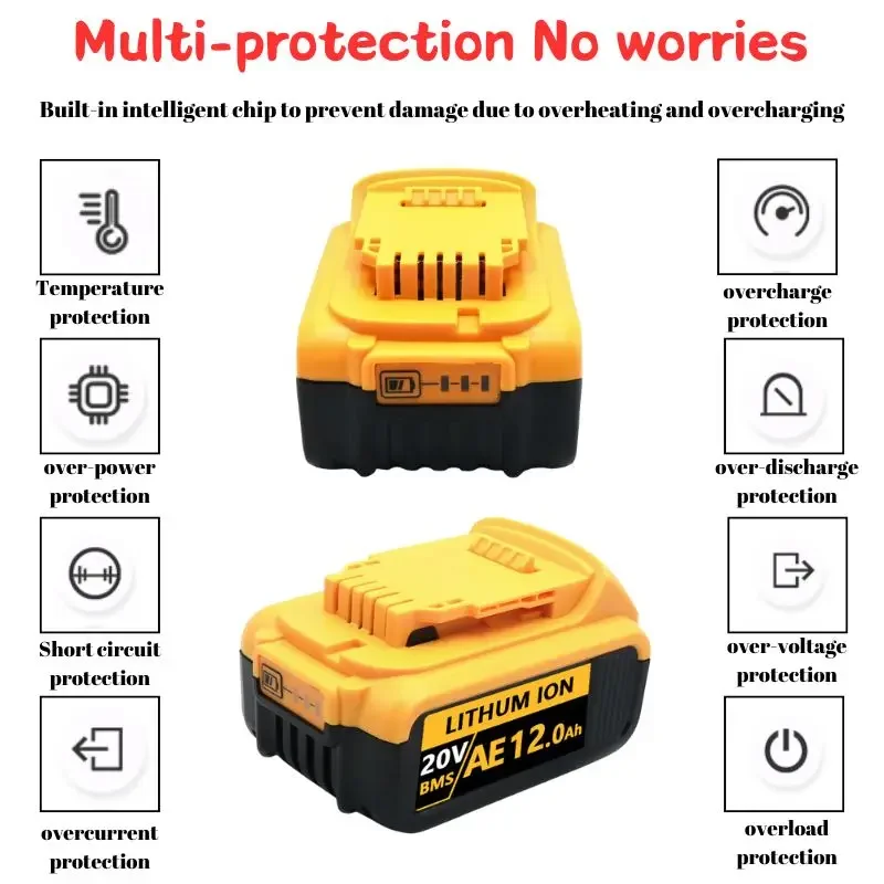 Ʈ ũ̹ Ƭ ̿ ͸, Ʈ 20V fer, DCB200 ͸, 20V 6.0Ah, 8.0Ah, 12.0Ah, DCB612, DCB609, DCB205, DCB200, DCB182
