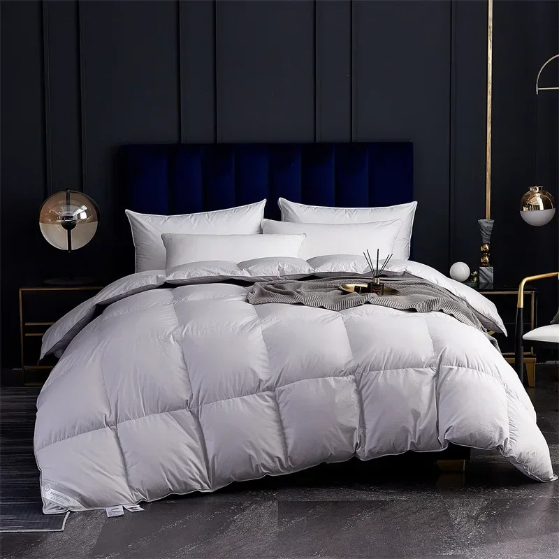 

Winter Thicken Goose Down Double Duvets Blanket Velvet Comforter Couple Bed Quilt Comforters Core for Double Bed Bedding Sets
