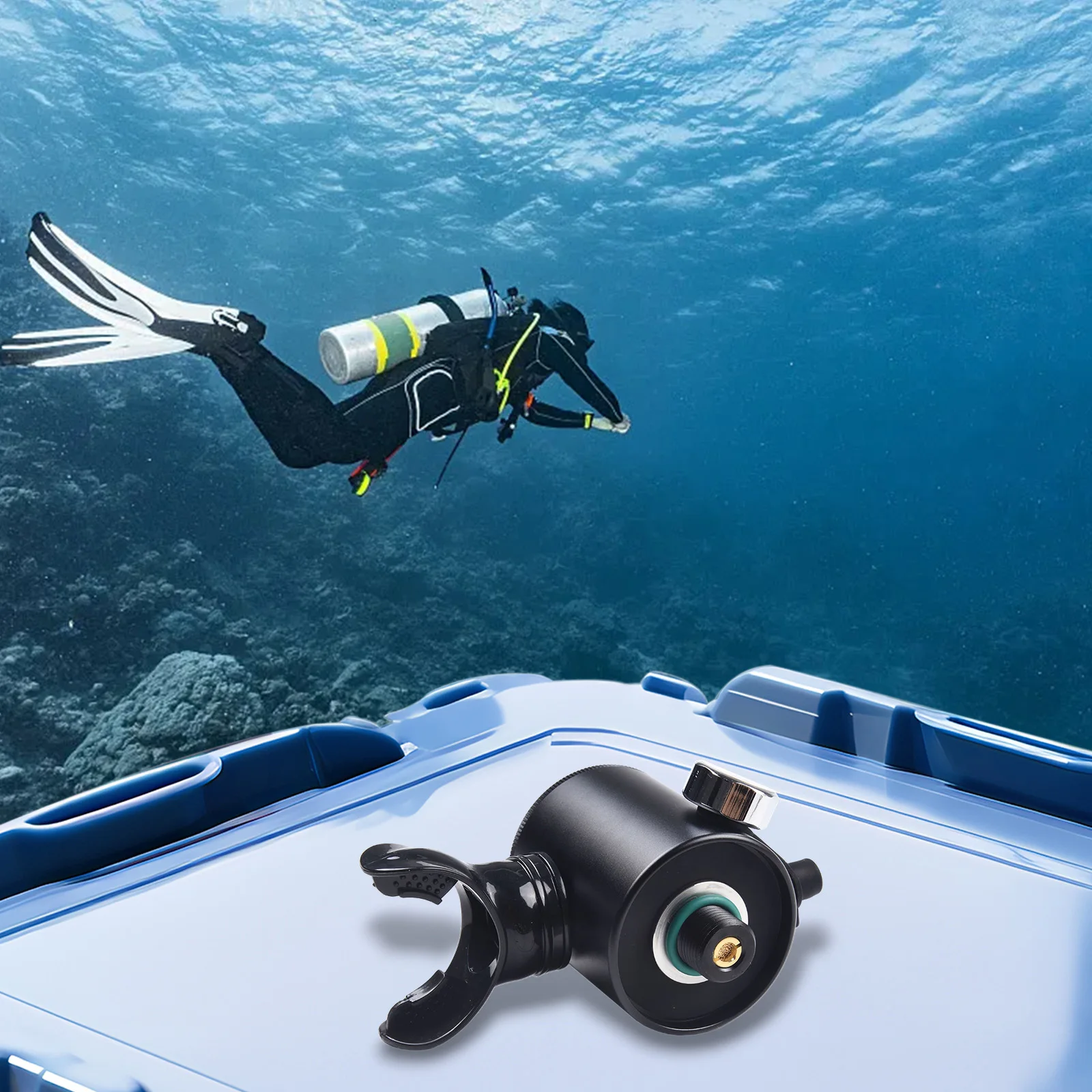 BreathingValveHeadScubaDivingPonyBottleOxygenCylinderDiving