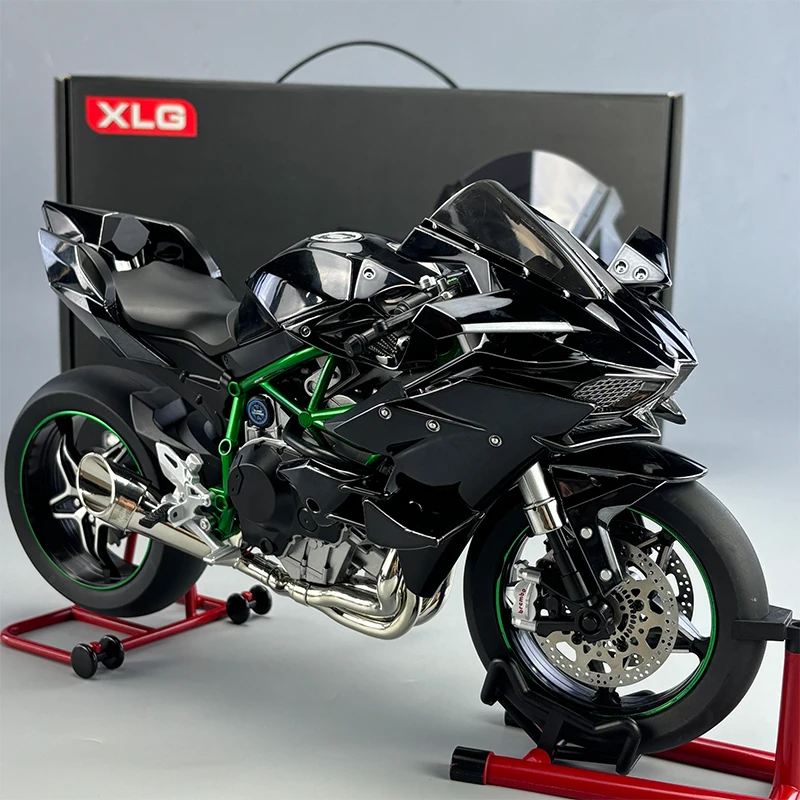 1:6 H2 Motorcycle Diecast Metal Model Cars Large size Simulation Alloy Sound Light removable collection Gifts With spray functio 3